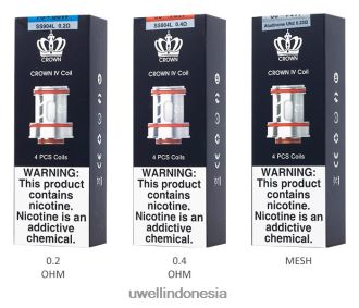 UWELL CROWN 4 koil pengganti (4 paket) un2 jaring ganda 0,23ohm XP2J2H184 UWELL Vape Disposable