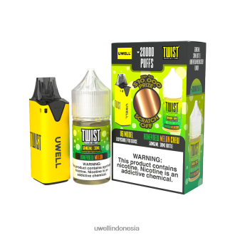 UWELL V6 perangkat sekali pakai + jus daddy's vapor 30ml - bundel kolaborasi clr: kuning/flv: melon kunyah 50mg XP2J2H217 UWELL Vape Flavours Disposable