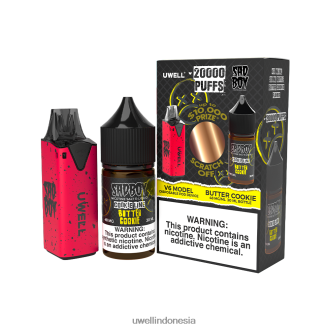 UWELL V6 perangkat sekali pakai + jus daddy\'s vapor 30ml - bundel kolaborasi clr: kuning/flv: melon kunyah 50mg XP2J2H217 UWELL Vape Flavours Disposable