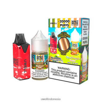 UWELL V6 perangkat sekali pakai + jus daddy\'s vapor 30ml - bundel kolaborasi clr: kuning/flv: melon kunyah 50mg XP2J2H217 UWELL Vape Flavours Disposable
