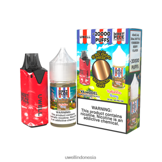 UWELL V6 perangkat sekali pakai + jus daddy\'s vapor 30ml - bundel kolaborasi clr: kuning/flv: melon kunyah 50mg XP2J2H217 UWELL Vape Flavours Disposable