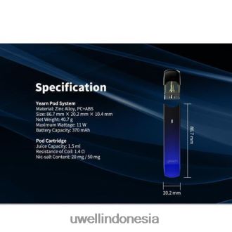 UWELL YEARN perangkat pod (pod tidak termasuk) hitam XP2J2H254 UWELL Vape Disposable